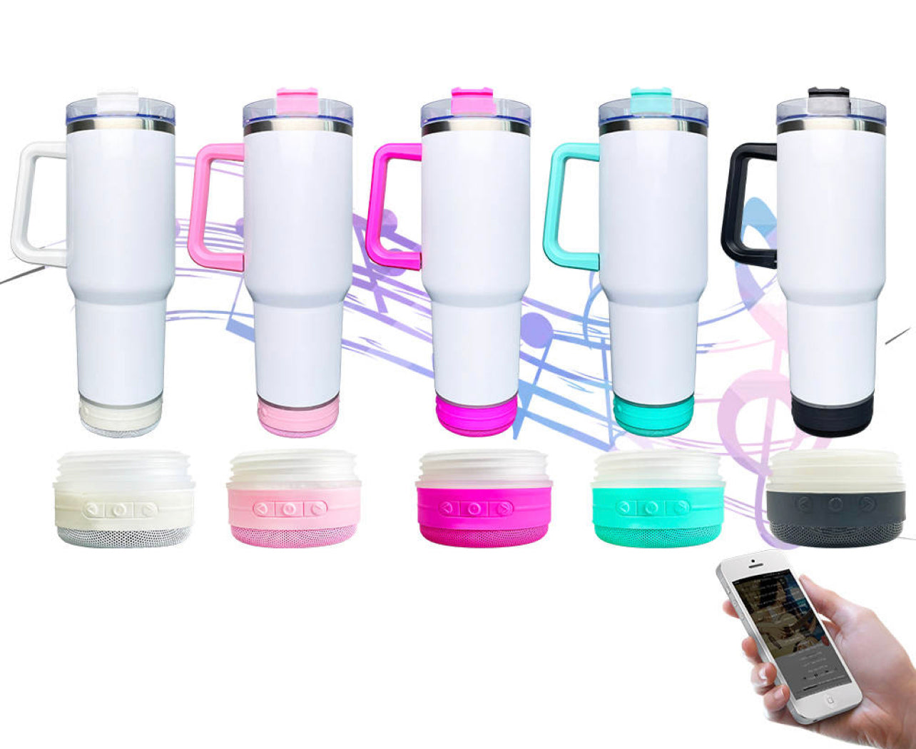 40oz Blank Sublimation Tumbler With Speaker