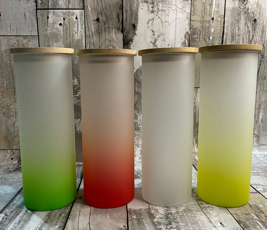 12oz Blank Sublimation Glass Can Color